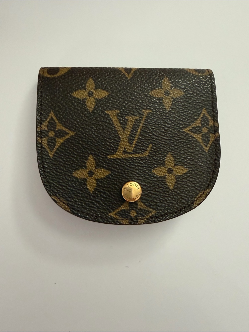 Louis Vuitton Monogram Coin Pouch in Brown and Gold
